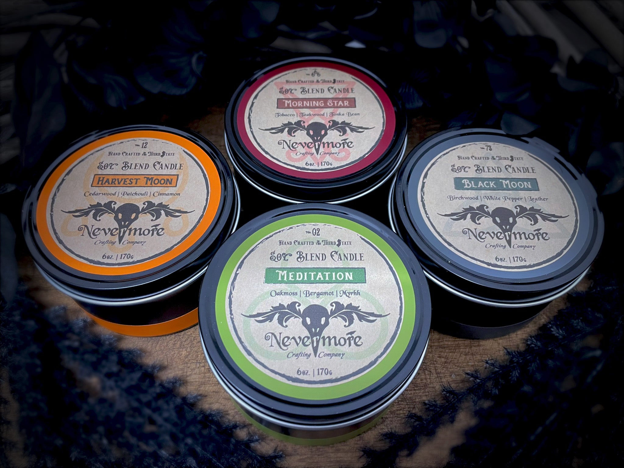 Nevermore 6oz Candle in Tin w/ Lid