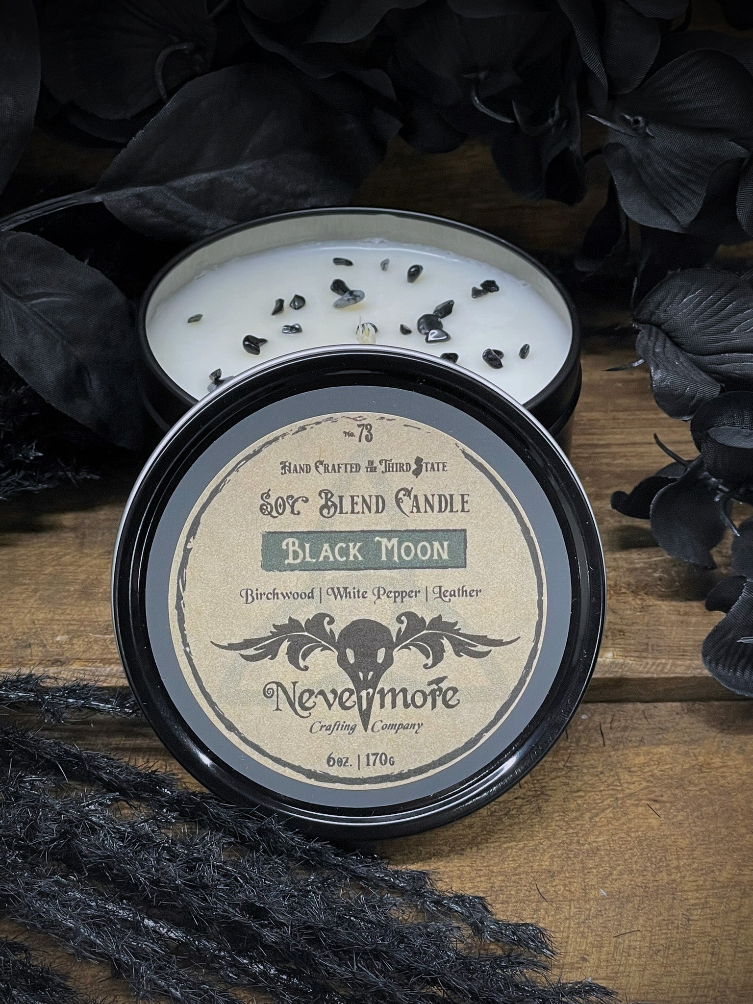 Nevermore 6oz Candle in Tin w/ Lid