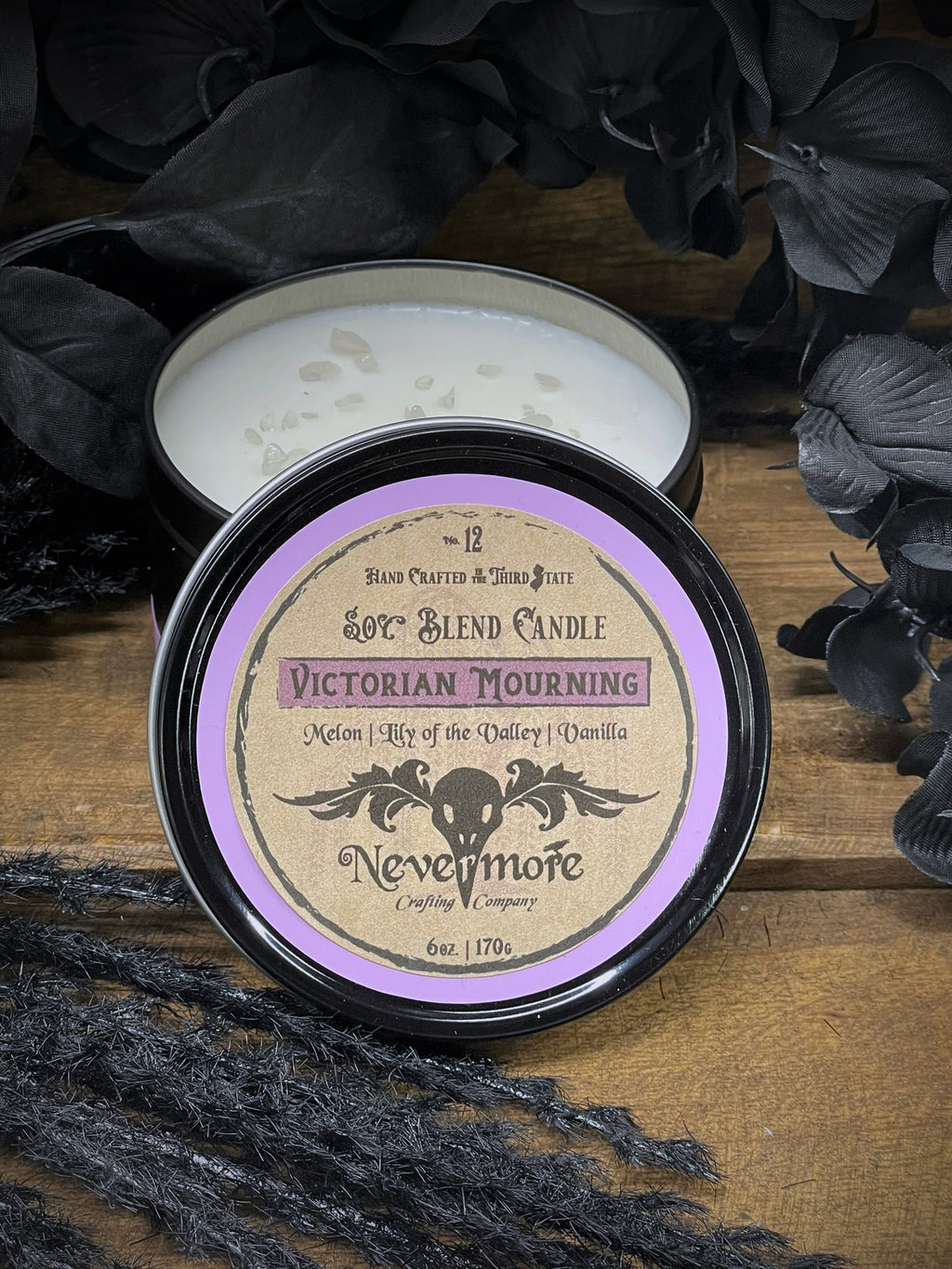 Nevermore 6oz Candle in Tin w/ Lid